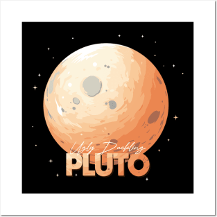 Pluto Planet Logo, Solar System Space Exploration Art Posters and Art